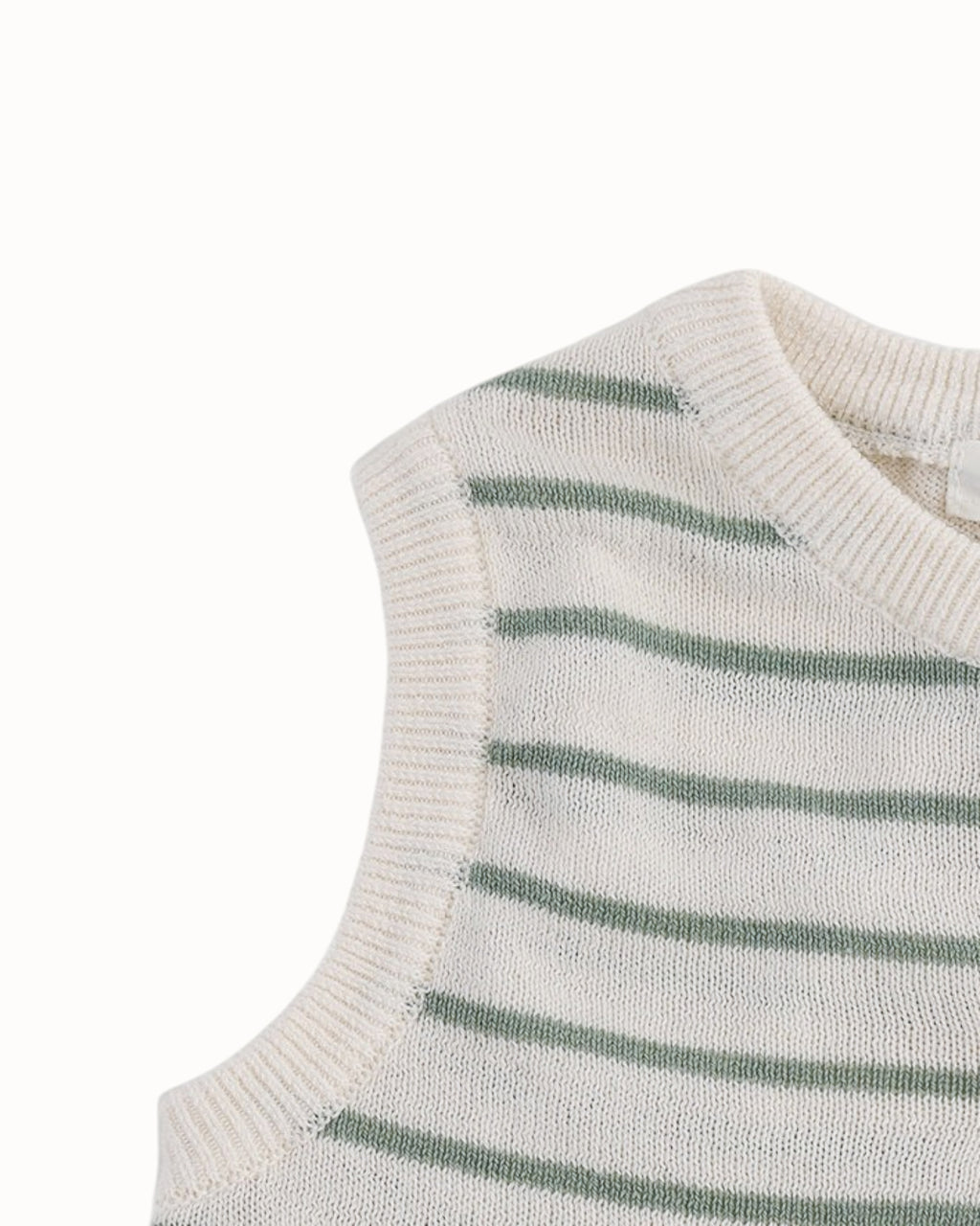 SUSU&CRA Mini Basle Striped Knit Romper – Emerald Green