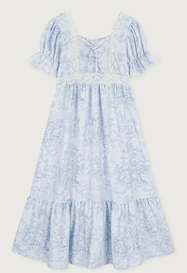 LUNALUZ Garden Waltz Washed Lounge Dress
