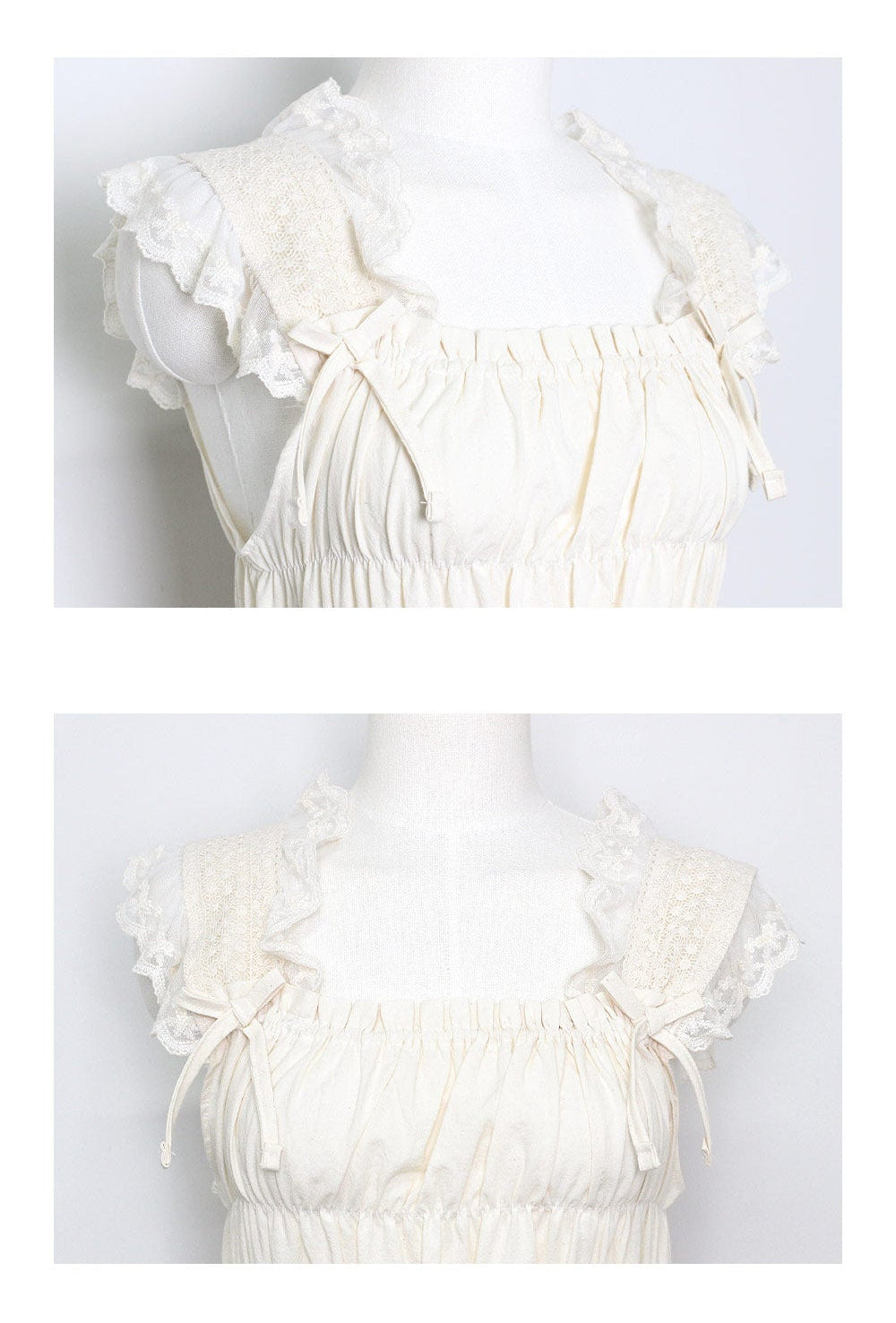 LUNALUZ Gemma Crinkled Cotton Shirred Lounge Dress