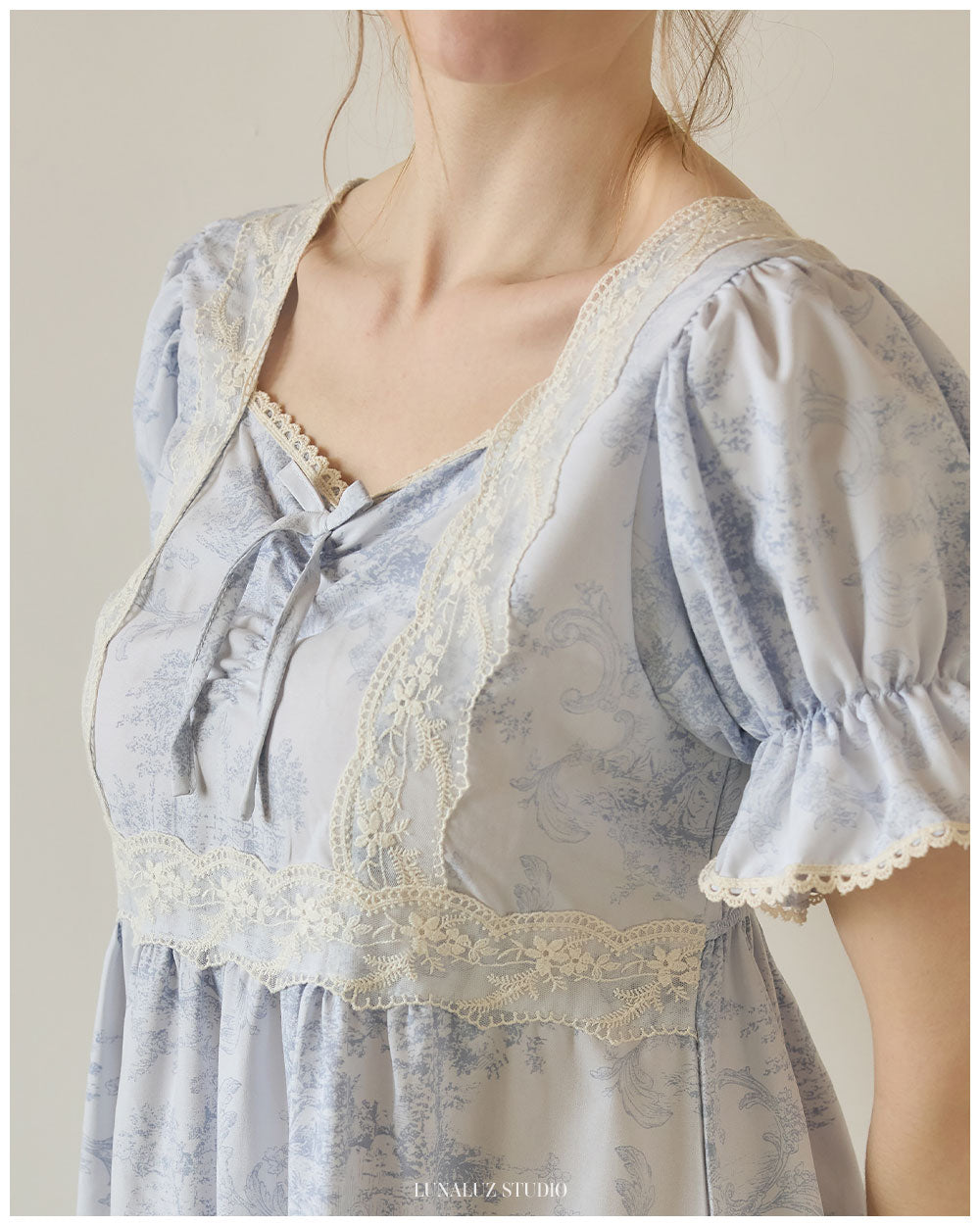 LUNALUZ Garden Waltz Washed Lounge Dress