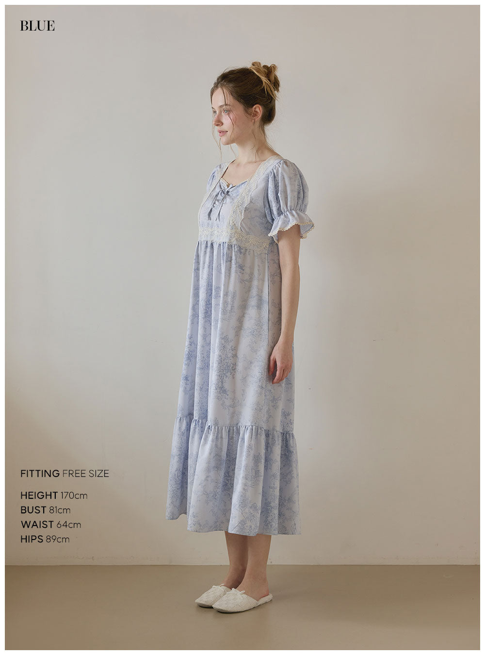 LUNALUZ Garden Waltz Washed Lounge Dress