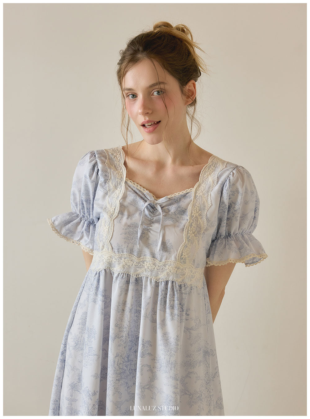 LUNALUZ Garden Waltz Washed Lounge Dress