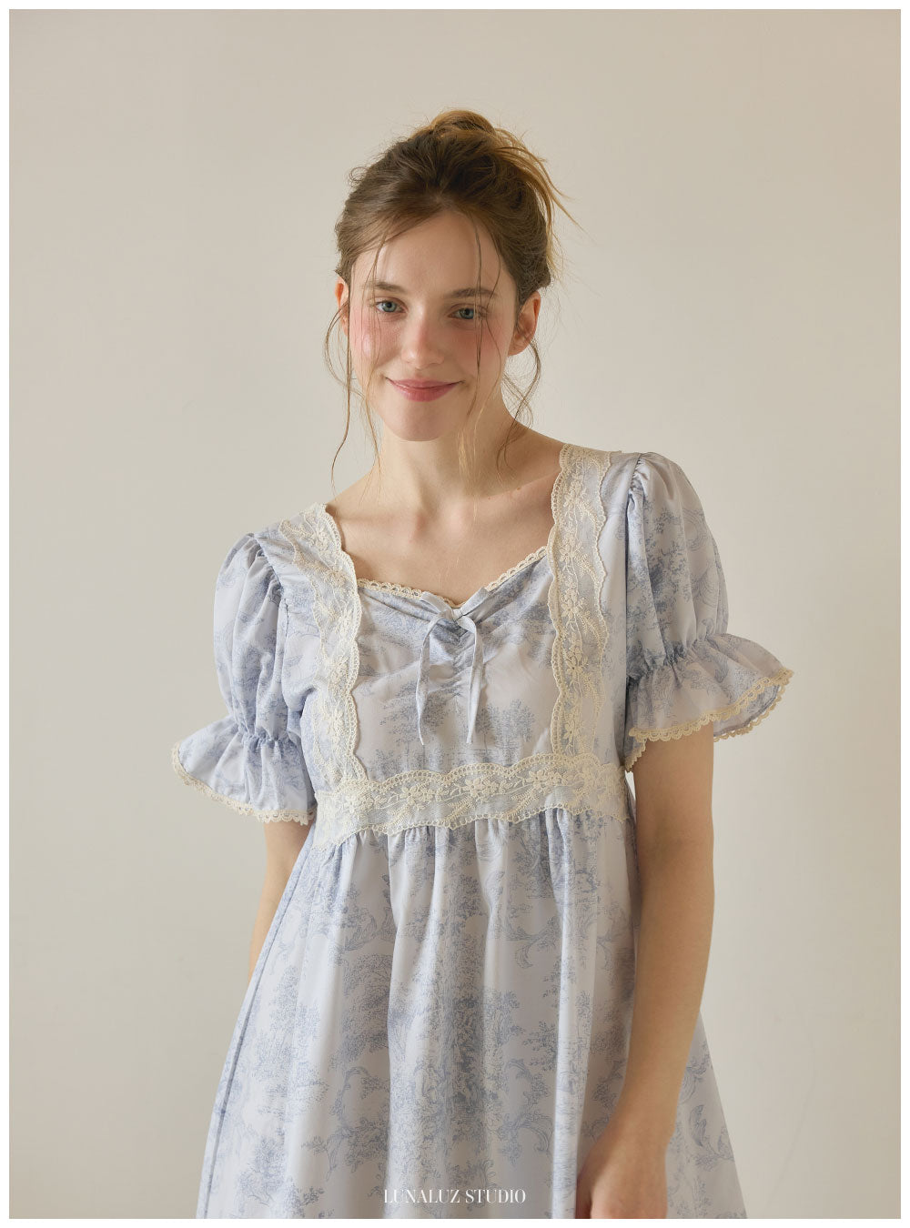 LUNALUZ Garden Waltz Washed Lounge Dress