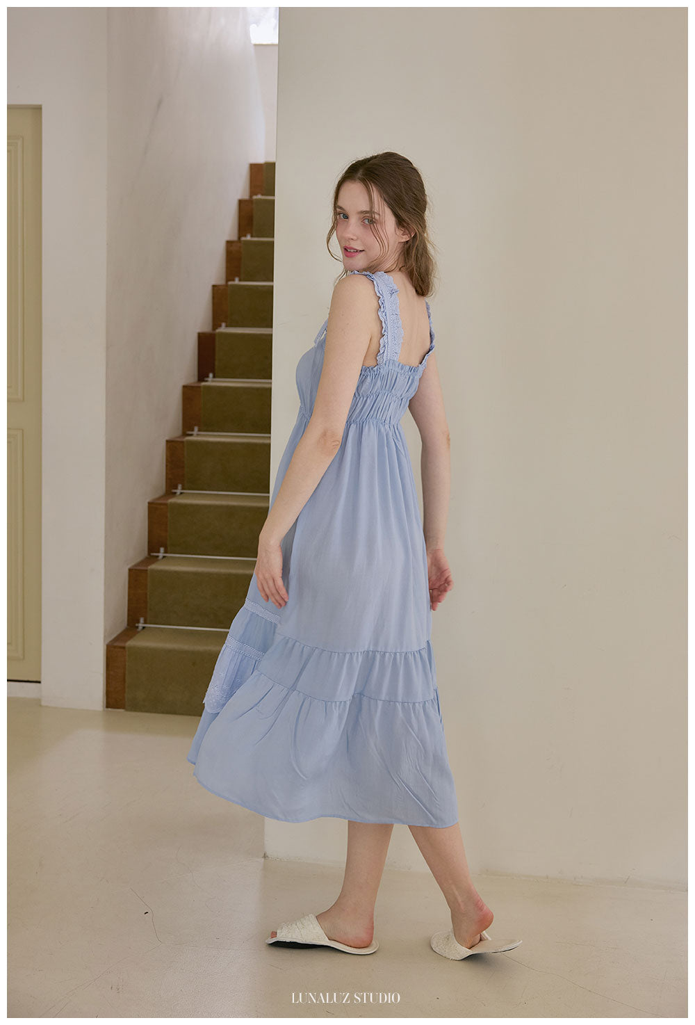 LUNALUZ Good Morning 100% TENCEL™ Lyocell Lounge Dress