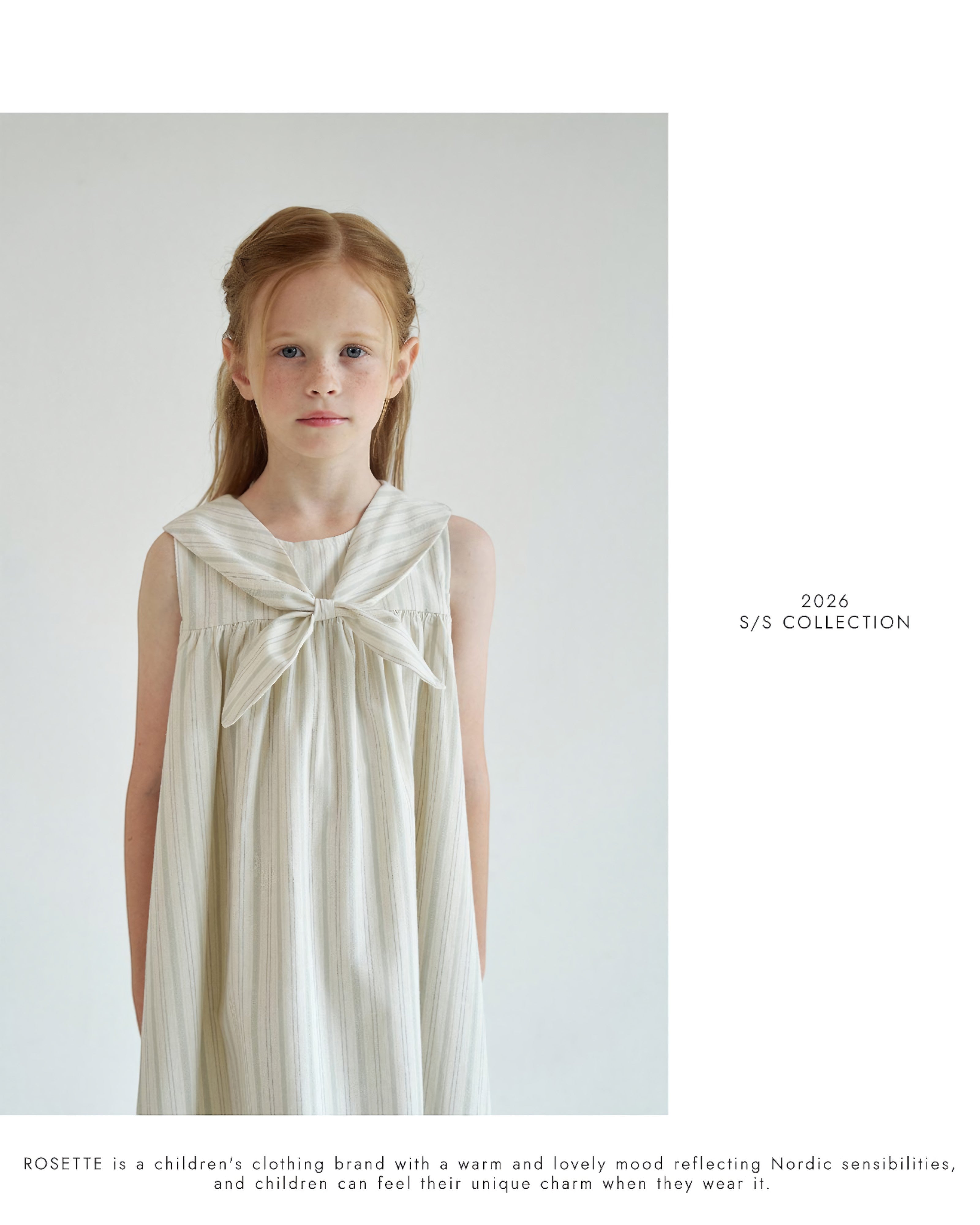 ROSETTE Marina Bow Dress – Yacht Stripe - Sea Mist