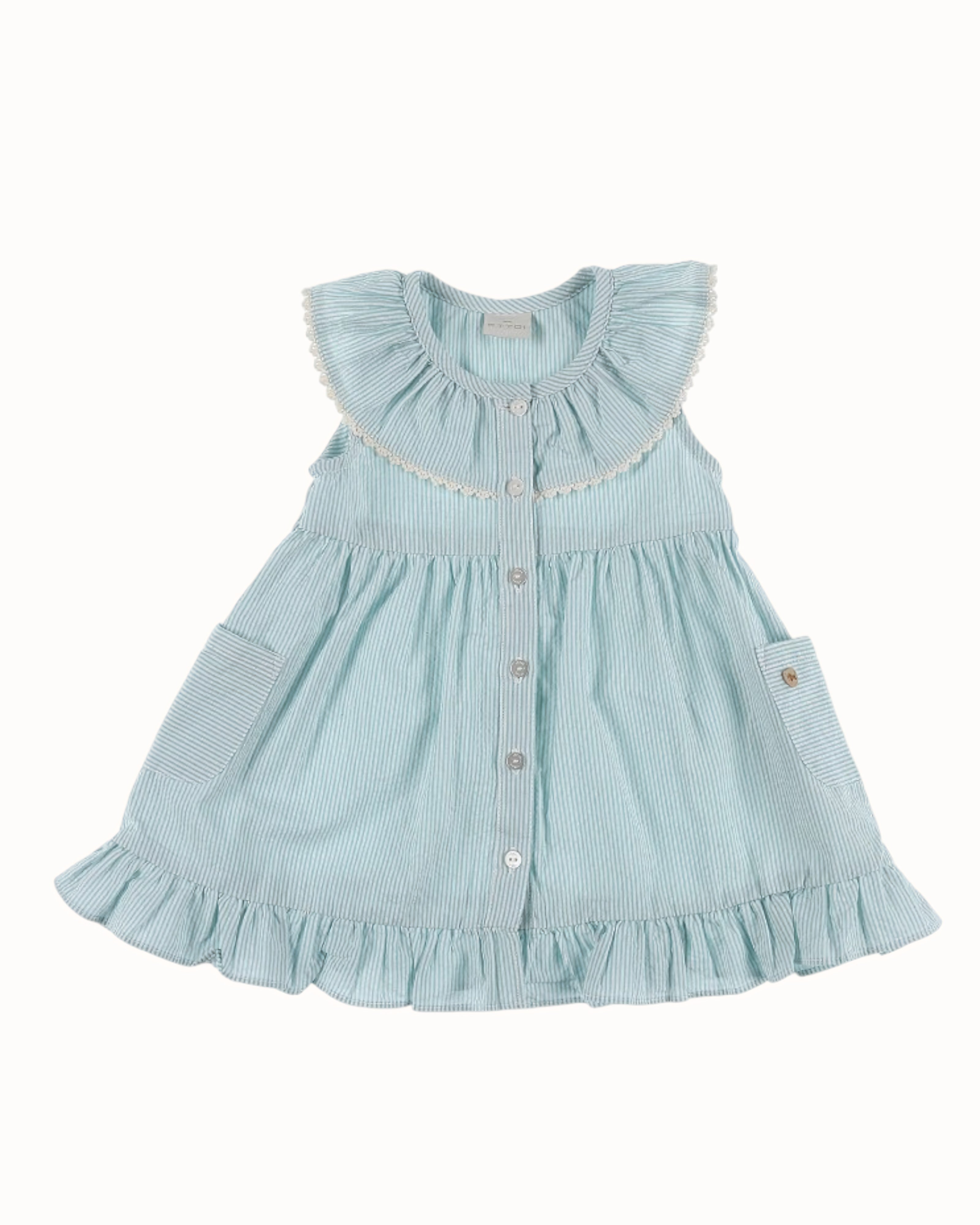 ETTOI Bibie Stripe Sleeveless Dress – Mint Green