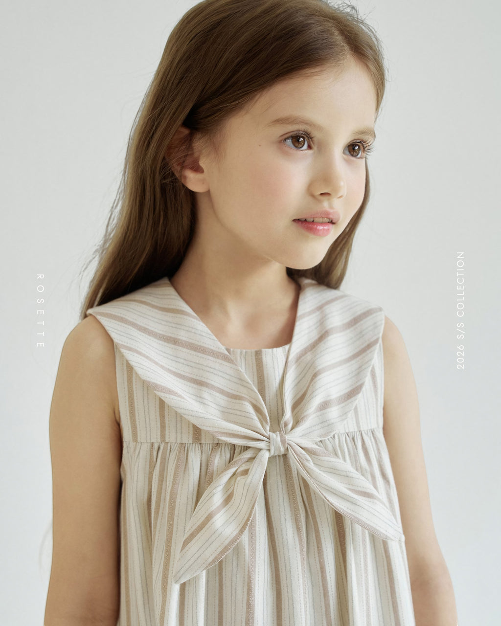 ROSETTE Marina Bow Dress – Yacht Stripe - Yacht Sand