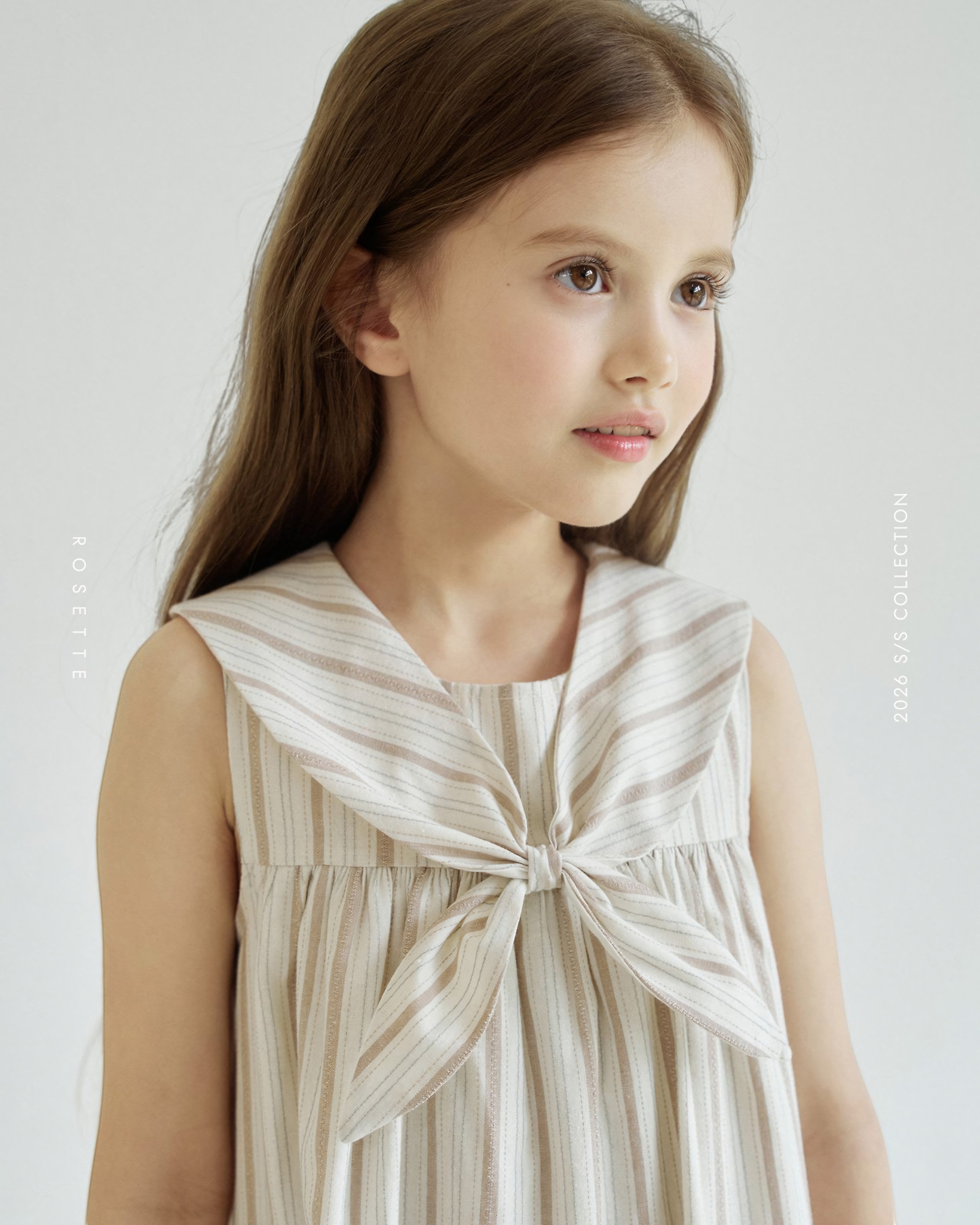 ROSETTE Marina Bow Dress – Yacht Stripe - Yacht Sand