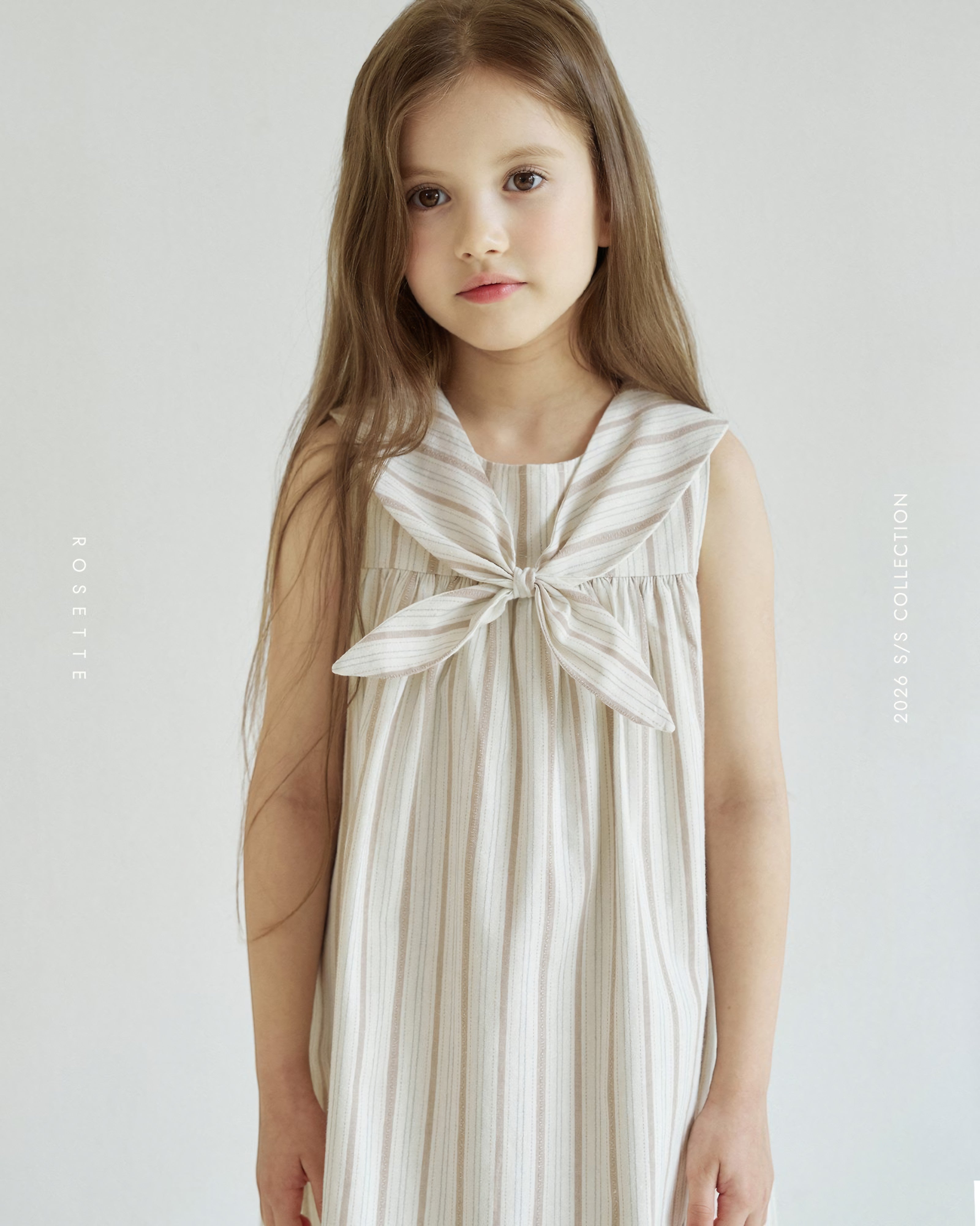 ROSETTE Marina Bow Dress – Yacht Stripe - Yacht Sand