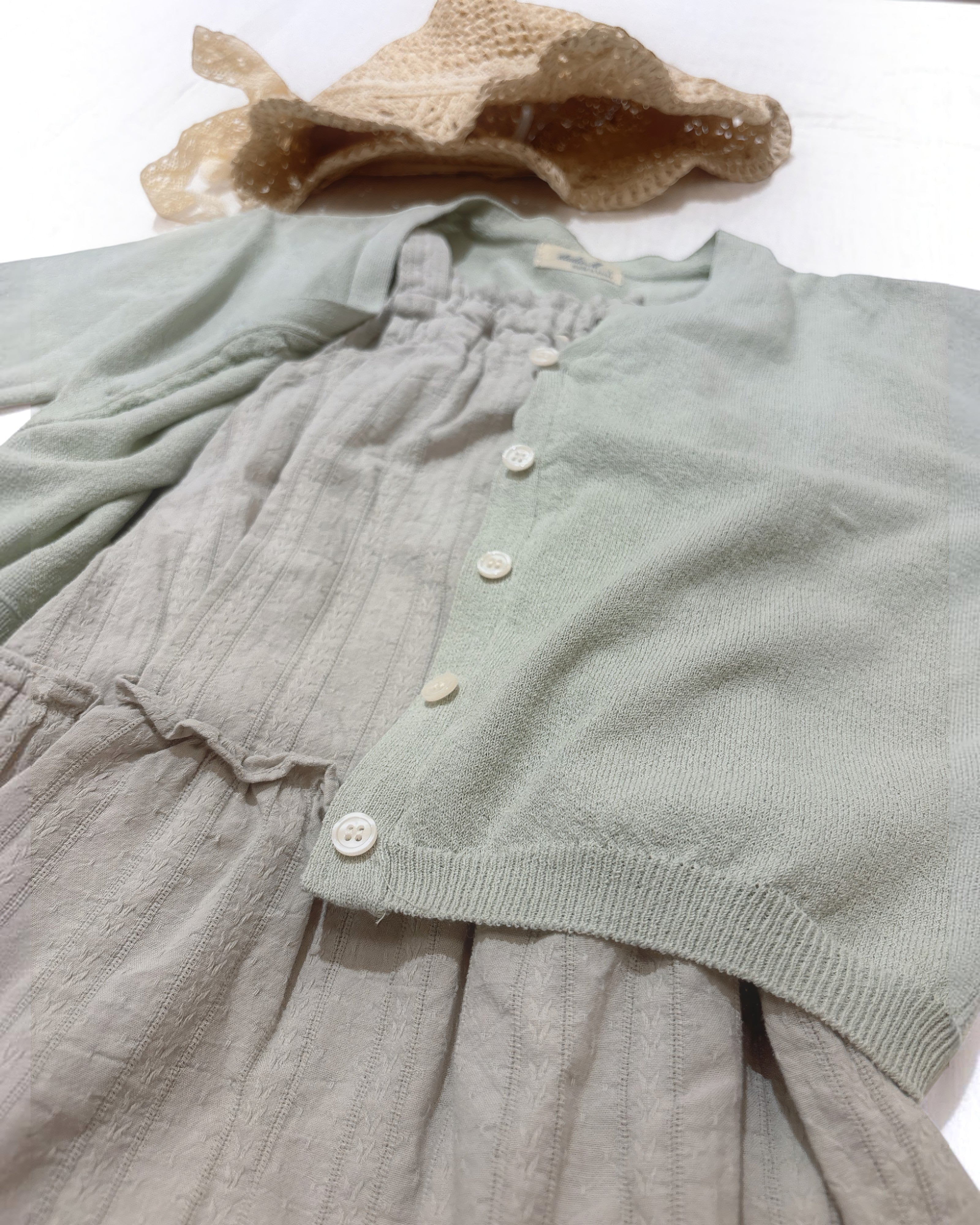 STUDIO M Willow Cotton Gauze Dress & Cardigan Set