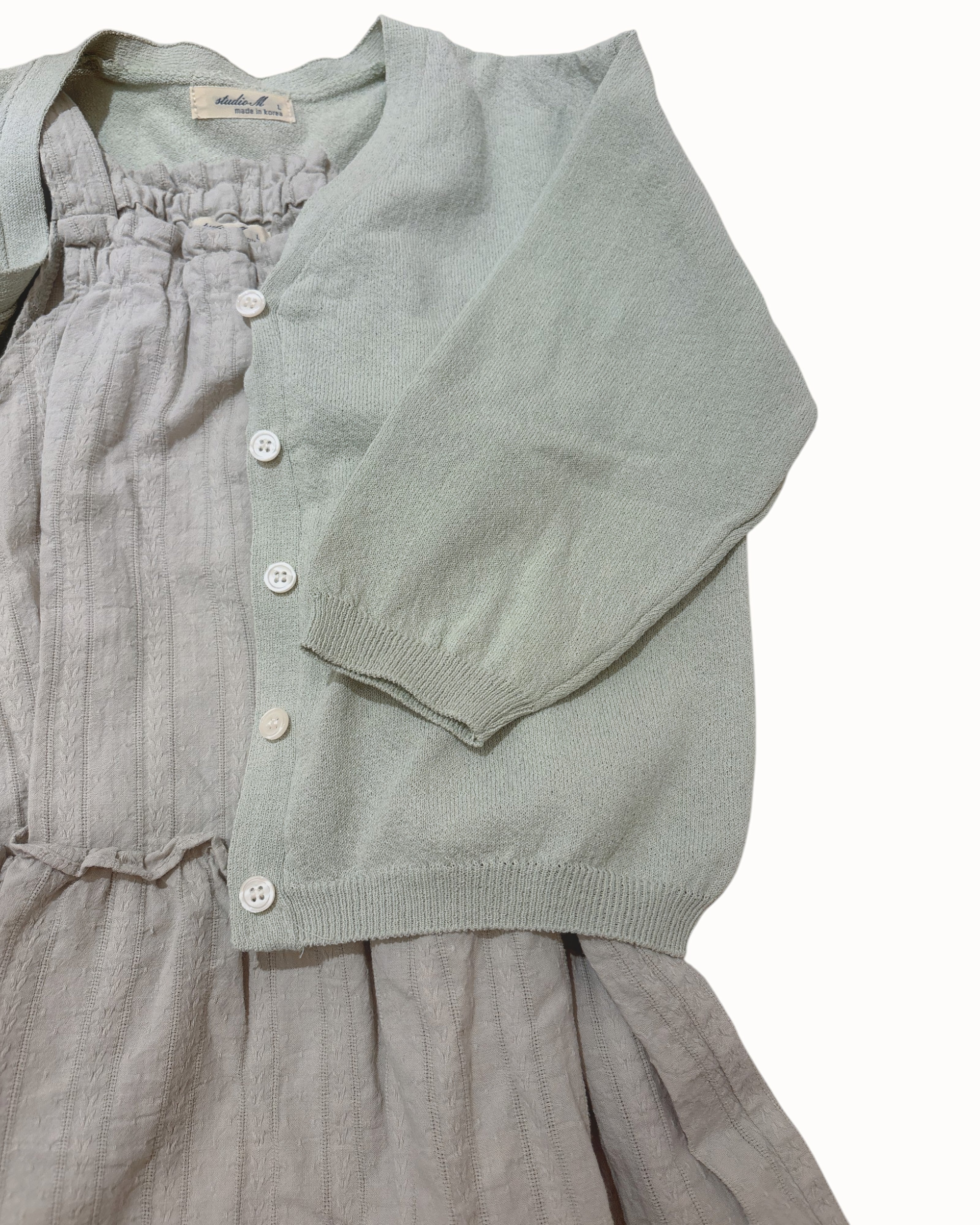 STUDIO M Willow Cotton Gauze Dress & Cardigan Set