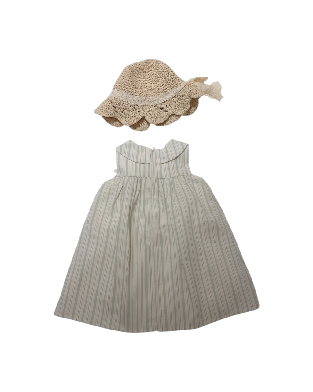 ROSETTE Marina Bow Dress – Yacht Stripe - Sea Mist