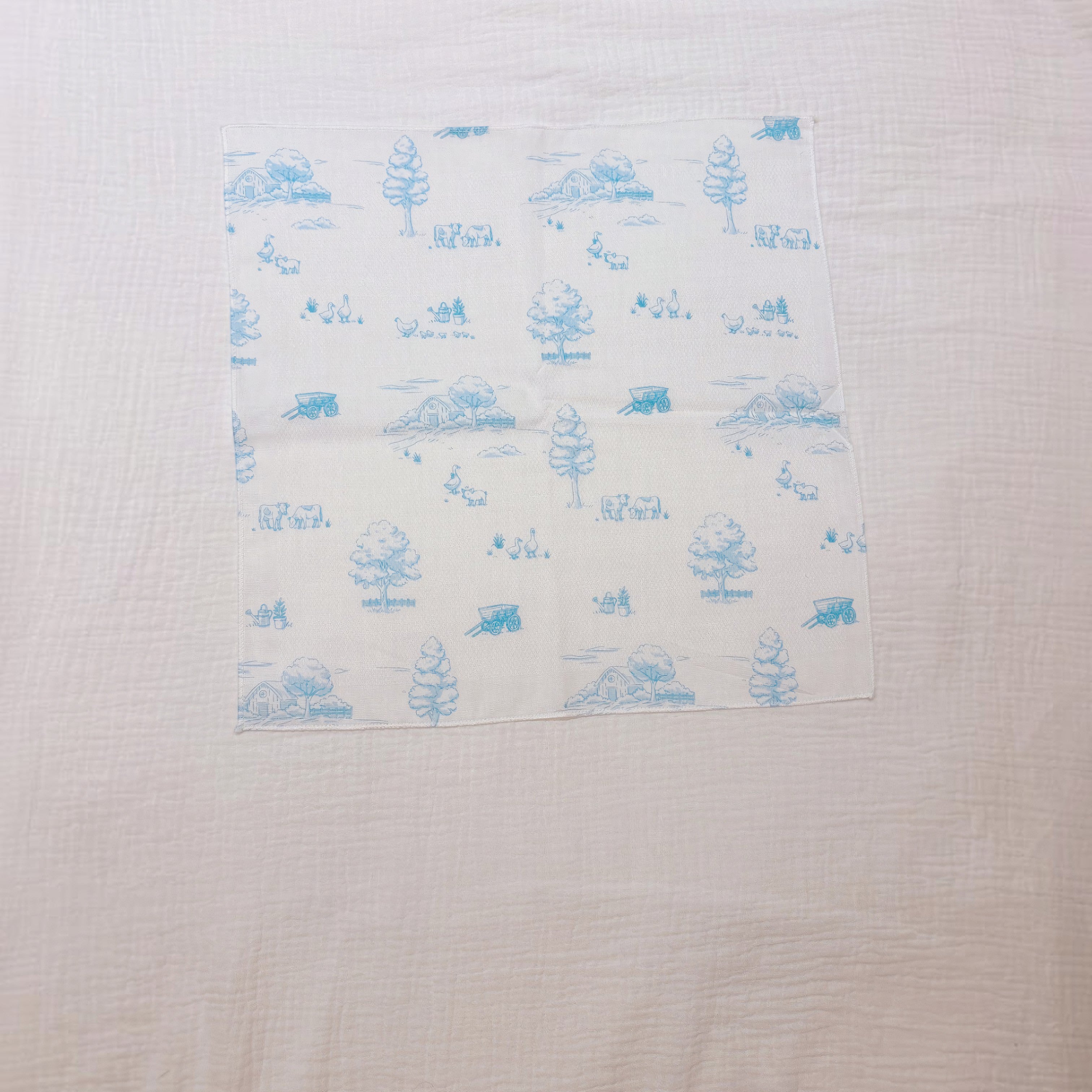 Printed Cotton Gauze Handkerchief Set — 5pcs
