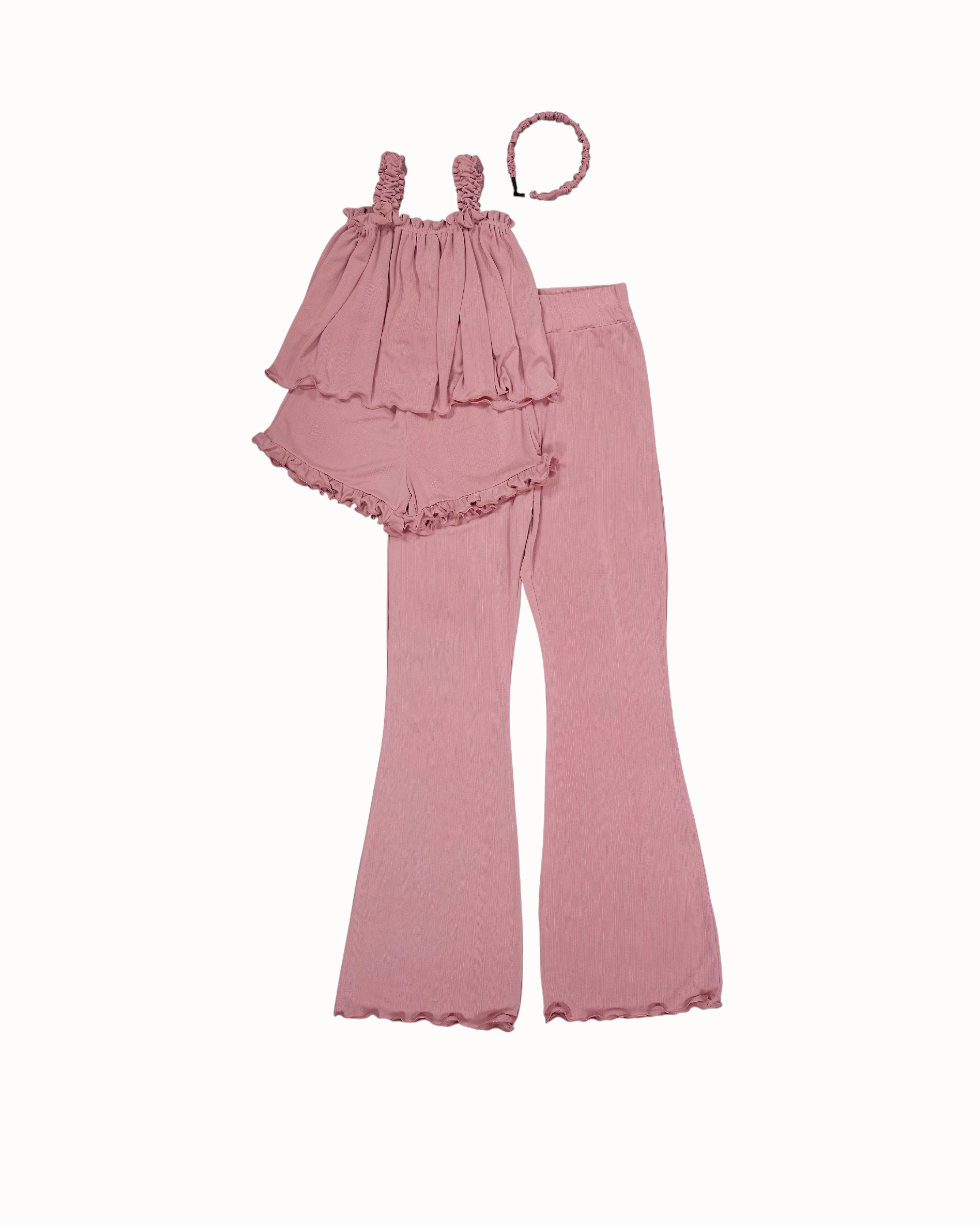 LENUA Pring Ruffle Top & Shorts Set