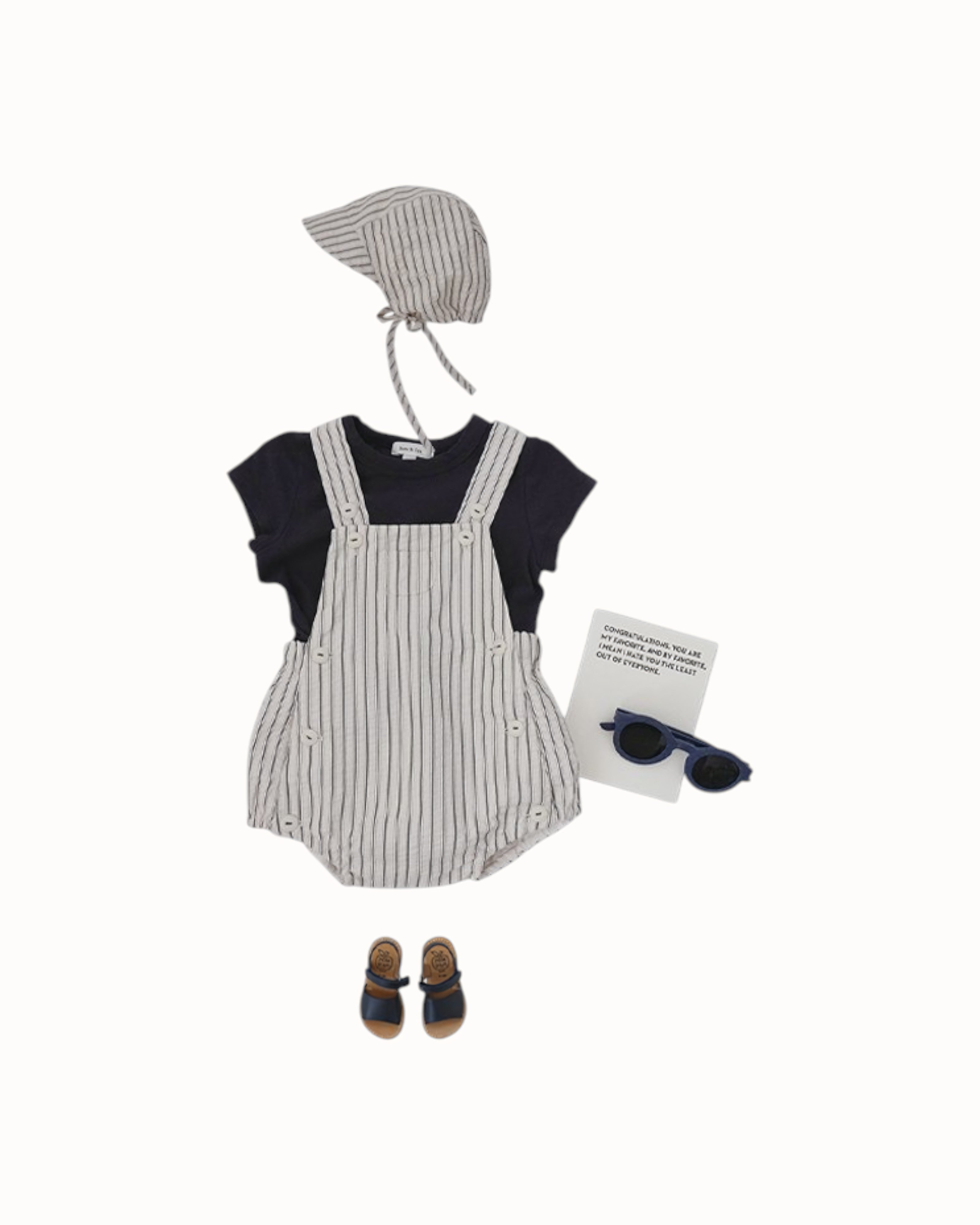SUSU&CRA Mini Iber Stripe Romper – Cream