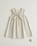 ROSETTE Marina Bow Dress – Yacht Stripe - Yacht Sand