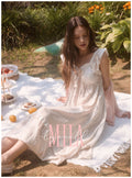 LUNALUZ Mila 100% TENCEL™ Floral Flutter-Sleeve Lounge Dress