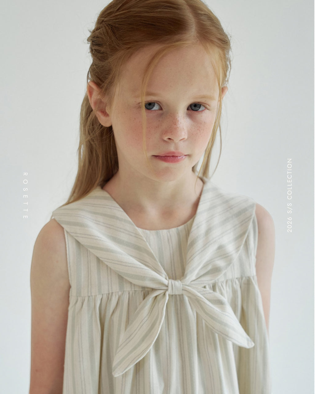 ROSETTE Marina Bow Dress – Yacht Stripe - Sea Mist