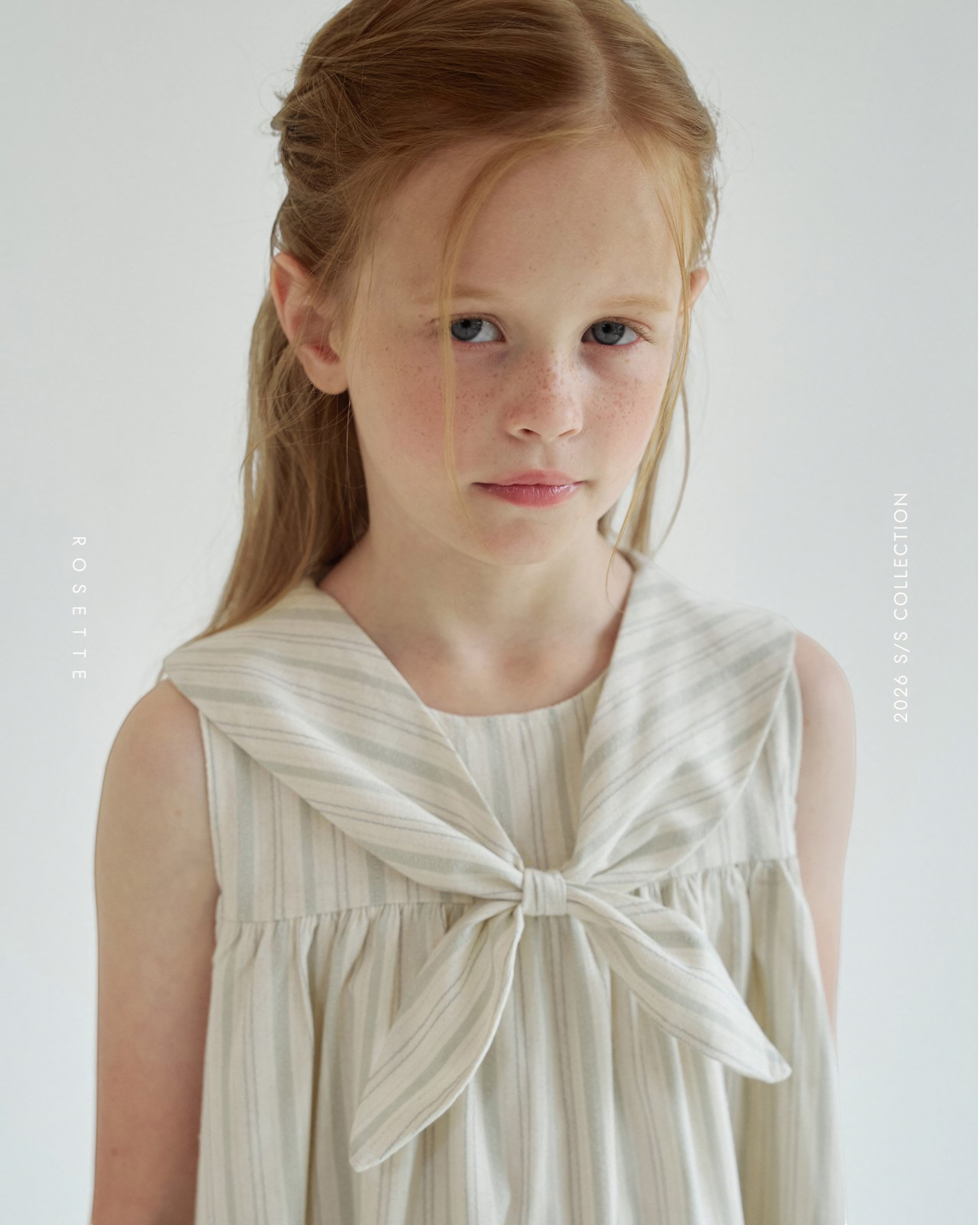 ROSETTE Marina Bow Dress – Yacht Stripe - Sea Mist