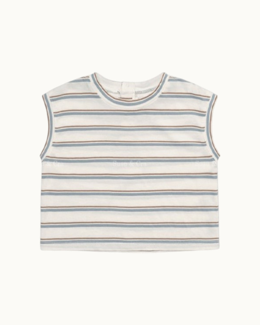 SUSU&CRA Mini Hairo Striped Sleeveless T-Shirt – Blue